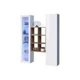 Credenza Bianco 8 Ripiani 16 Vani 40x30x180h cm, 2 Ante - Rimella