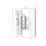 Credenza Bianco 8 Ripiani 16 Vani 40x30x180h cm, 2 Ante - Rimella