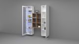 Credenza Bianco 8 Ripiani 16 Vani 40x30x180h cm, 2 Ante - Rimella