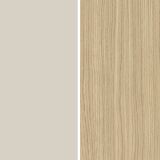 Credenza Bianco Cashmere Marrone Rovere Chiaro 7 Ripiani Apertura Battente 200x35x70h cm, 5 Ante Made in Italy - Cordele