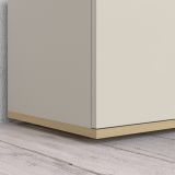 Credenza Bianco Cashmere Marrone Rovere Chiaro 7 Ripiani Apertura Battente 200x35x70h cm, 5 Ante Made in Italy - Cordele