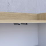Credenza Bianco Cashmere Marrone Rovere Chiaro 7 Ripiani Apertura Battente 200x35x70h cm, 5 Ante Made in Italy - Cordele