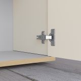 Credenza Bianco Cashmere Marrone Rovere Chiaro 7 Ripiani Apertura Battente 200x35x70h cm, 5 Ante Made in Italy - Cordele