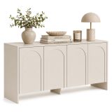 Credenza Bianco Crema 2 Ripiani 4 Ante 180x45x80h cm, 6 Vani - Nomesi