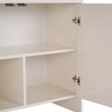 Credenza Bianco Crema 2 Ripiani 4 Ante 180x45x80h cm, 6 Vani - Nomesi