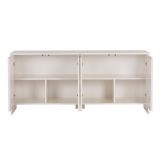 Credenza Bianco Crema 2 Ripiani 4 Ante 180x45x80h cm, 6 Vani - Nomesi