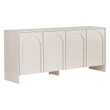 Credenza Bianco Crema 2 Ripiani 4 Ante 180x45x80h cm, 6 Vani - Nomesi