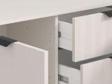 Credenza Bianco Crema 3 Ripiani 4 Cassetti 182.5x40x90.5h cm, 6 Vani - Paglieta
