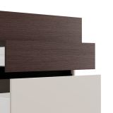 Credenza Bianco Crema Marrone Noce 3 Cassetti un Ripiano 80x40x88h cm, con Piedini - Amed