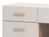 Credenza Bianco Crema Marrone Rovere 2 Cassetti 3 Ripiani 154x41.5x89h cm, Apertura Battente e Scorrevole - Nereto