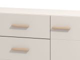 Credenza Bianco Crema Marrone Rovere 3 Ripiani un Cassetto 154x41.5x89h cm, 3 Ante - Pianico