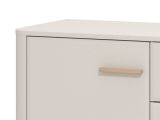 Credenza Bianco Crema Marrone Rovere Nodi 2 Ripiani 4 Cassetti 154x40x90.5h cm, 2 Ante - Illorai