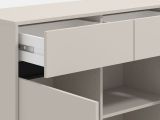 Credenza Bianco Crema Nero 2 Cassetti 2 Ripiani 106x40x90h cm, Apertura Battente, Scorrevole - Giarree