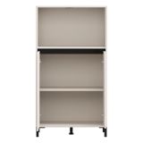 Credenza Bianco Crema Nero 2 Ripiani 3 Vani 74x40x135h cm, 2 Ante - Cosoleto