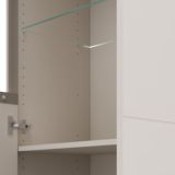Credenza Bianco Crema Nero 4 Ripiani 6 Vani 93x40x135h cm, 2 Ante - Vignate