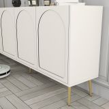 Credenza Bianco Crema oro 2 Ripiani 4 Vani 180x35x80h cm, 4 Ante - Torno