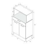 Credenza- bianco e legno con cassetto 72x126h cm - Asaro