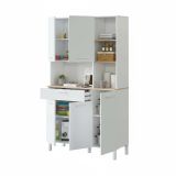 Credenza- bianco e rovere con cassetto 108x186h cm - Abbaio
