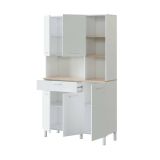 Credenza- bianco e rovere con cassetto 108x186h cm - Abbaio