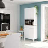 Credenza- bianco e rovere con cassetto 72x186h cm - Dicentra