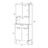 Credenza- bianco e rovere con cassetto 72x186h cm - Dicentra