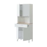 Credenza- bianco e rovere con cassetto 72x186h cm - Dicentra