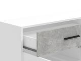 Credenza Bianco Grigio Cemento un Cassetto 2 Ripiani 119x33x80.5h cm, Apertura Battente e Scorrevole - Sanza