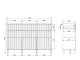 Credenza Bianco Grigio Chiaro 3 Ripiani 3 Cassetti 138x40x90.5h cm, 3 Ante - Paglieta