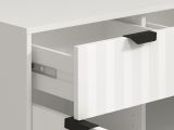 Credenza Bianco Grigio Chiaro 3 Ripiani 3 Cassetti 138x40x90.5h cm, 3 Ante - Paglieta