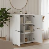 Credenza bianco lucida 100x41x126h cm 4 ante - Ara