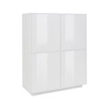 Credenza bianco lucida 100x41x126h cm 4 ante - Ara