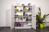 Credenza bianco lucida 100x41x126h cm 4 ante - Ara
