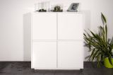 Credenza bianco lucida 100x41x126h cm 4 ante - Ara