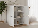Credenza bianco lucida 100x41x126h cm 4 ante - Ara
