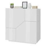 Credenza bianco lucida 100x43x106h cm 2 ante - Arbal