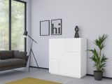 Credenza bianco lucida 100x43x106h cm 2 ante - Arbal