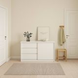 Credenza bianco lucida 118x50x75h cm 1 anta e 3 cassetti - Bebinca