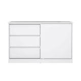 Credenza bianco lucida 118x50x75h cm 1 anta e 3 cassetti - Bebinca