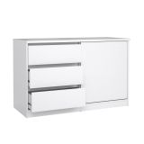 Credenza bianco lucida 118x50x75h cm 1 anta e 3 cassetti - Bebinca