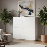 Credenza bianco lucida 120x43x126h cm 4 ante - Abbabbau