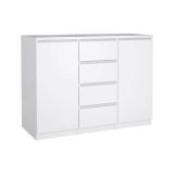 Credenza bianco lucida 120x50x90h cm 2 ante e 4 cassetti - Angelika