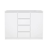 Credenza bianco lucida 120x50x90h cm 2 ante e 4 cassetti - Angelika