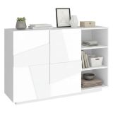 Credenza bianco lucida 121x38x86h cm 2 ante - Acab