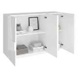 Credenza bianco lucida 121x38x86h cm 3 ante - Axl