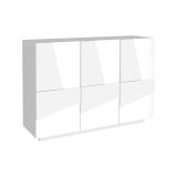 Credenza bianco lucida 121x38x86h cm 3 ante - Axl