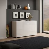 Credenza bianco lucida 135x38x79h cm 3 ante - Amelyah