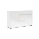Credenza bianco lucida 135x38x79h cm 3 ante e 1 cassetto - Deodata