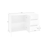 Credenza bianco lucida 140x43x86h cm 2 ante e 3 cassetti - Favonio