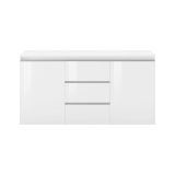 Credenza bianco lucida 150x40x81h cm 2 ante e 3 cassetti - Amoco