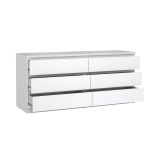 Credenza bianco lucida 153x50x68h cm 6 cassetti - Joyce
